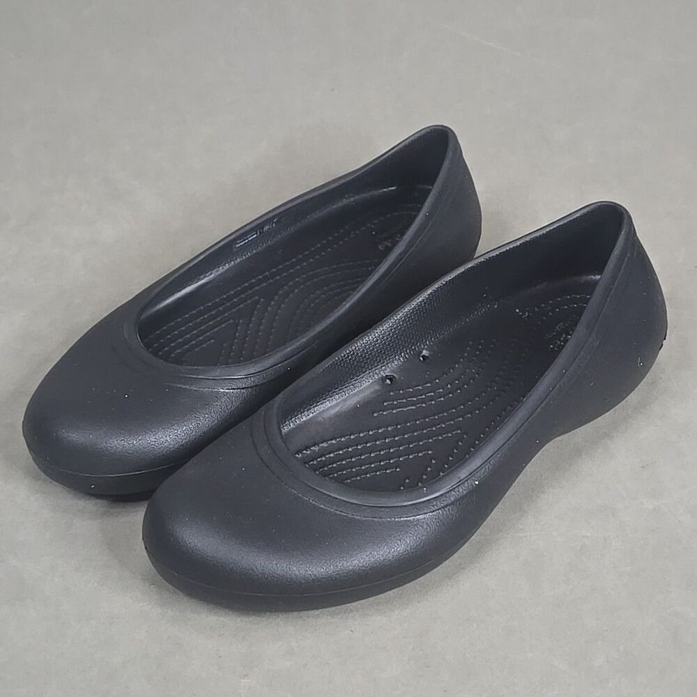 CROCS At Work Iconic Comfort Ballet Flats Black Women's 7 Nurse 205074
